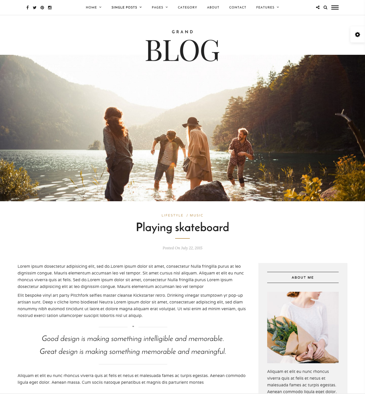 Playing skateboard   Grand Blog   Responsive Blog Theme