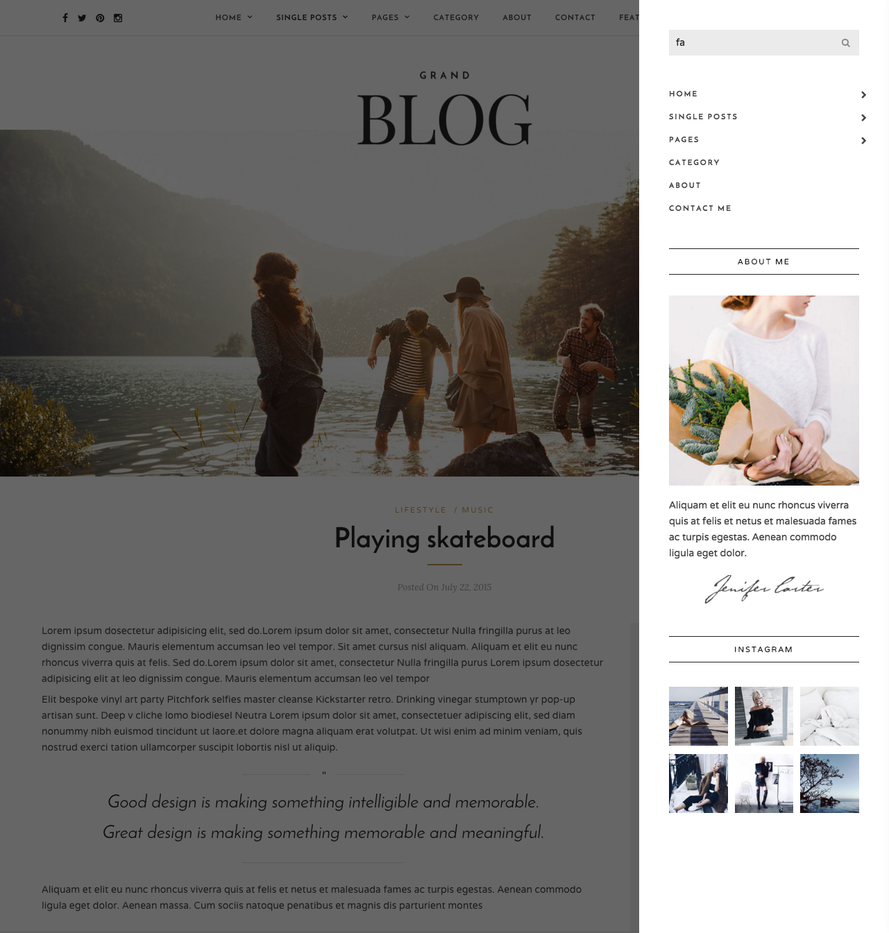 Playing skateboard   Grand Blog   Responsive Blog Theme